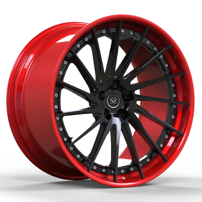 21 22 23 24inch Vành rèn 2 mảnh cho bánh xe Ferrari F8 5x130 Custom Red Black Wheels