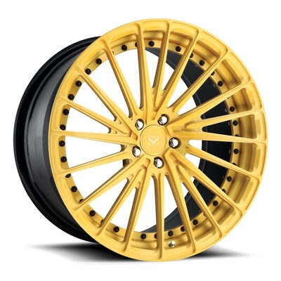 Bánh xe rèn của Porsche 22 inch sơn vàng hợp kim nhôm 2 mảnh vành bánh xe rèn 5x112 5x130