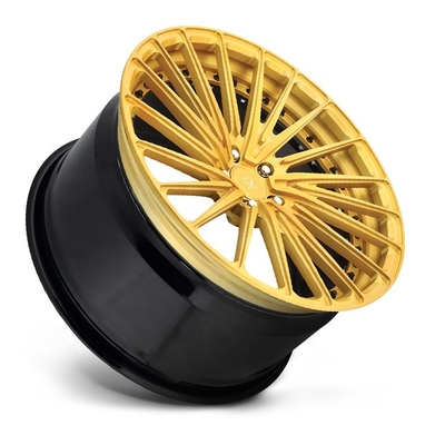Bánh xe rèn của Porsche 22 inch sơn vàng hợp kim nhôm 2 mảnh vành bánh xe rèn 5x112 5x130