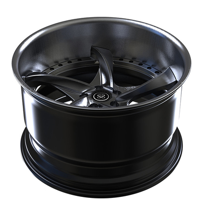Đánh bóng môi và đĩa đen tùy chỉnh 2 mảnh bánh xe rèn so le 19 21 inch