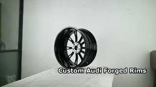 Audi Custom 1-PC Vành rèn màu đen bóng + mặt cắt kim cương