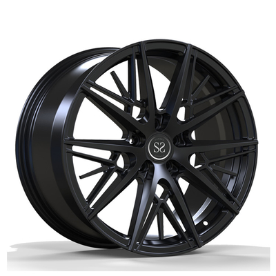 Multi Spokes Aluminium hợp kim bánh xe màu đen mờ tùy chỉnh Côncave rào rèn 22x10.5 &quot;