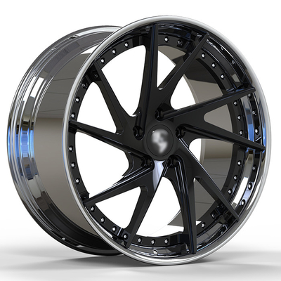 Màu đen bóng Mặt đen 2-PC Vành rèn được đánh bóng 21 22 inch cho Porsche Cayenne 991