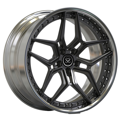 Bánh xe rèn 21 inch 2 mảnh bằng nhôm đánh bóng Môi màu xám đậm cho vành xe Audi RS6