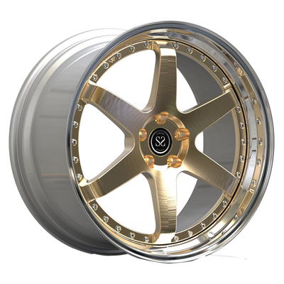 Brushed Gold Spoke 2PC Forged Wheels 19inch Môi được đánh bóng so le cho Audi S3