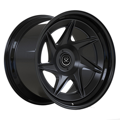 Bánh xe quay 19 inch 2 PC rèn Đĩa đen mờ Bóng đen cho xe Porsche sang trọng