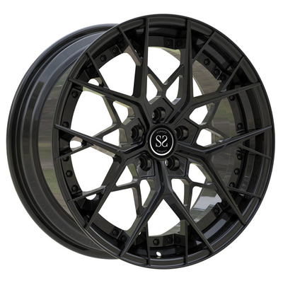 Bánh xe rèn 19 inch 2 mảnh Nan hoa màu đen bóng cho 2019 Audi RS3 Vành môi bậc thang