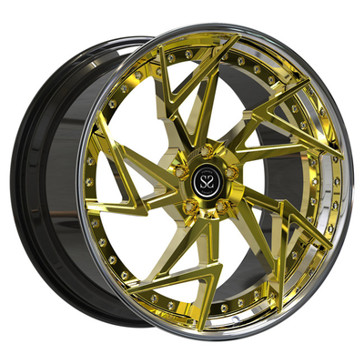 19x8.5 19x11 Vành 2 mảnh Bánh xe so le Vàng rèn đánh bóng Audi R8