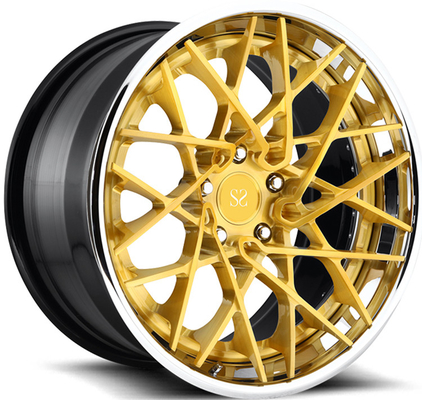 F12 Berlinetta 3PC Vành hợp kim nhôm rèn Môi đánh bóng 21x9.5 22x12.5 Mặt vàng