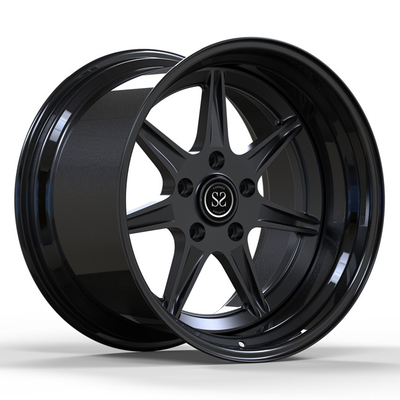20 inch 2 mảnh Bước rèn Bánh xe Vành môi lớn Màu đen bóng cho Porsche Cayman