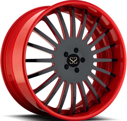 21x9 3PC Bánh xe rèn Vành thùng đỏ Mặt đen cho Lamborghini Aventador