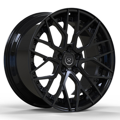 Satin Matte Black 2 mảnh Bánh xe rèn Dics Spoke Barrel Lip cho Mercedes Benz C43 Vành 20 inch