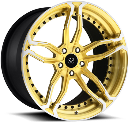 Bánh xe rèn mờ 20 inch màu đen bóng 2 mảnh dành cho vành xoay của Porsche Cayman