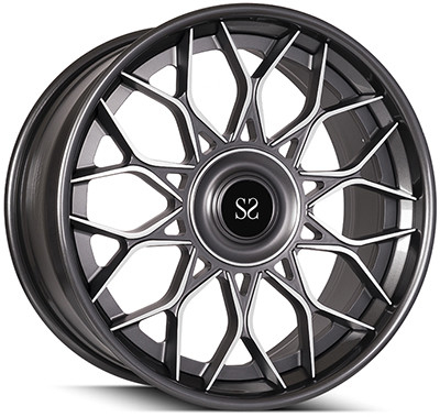 Mặt gia công màu xám 3PC Bánh xe rèn Vành 22 inch tùy chỉnh cho Tesla Model 90mm