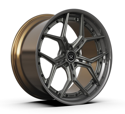 5X112 Trung tâm bánh xe rèn 2 mảnh Kim loại chải Đồng đánh bóng BMW X6 M Vành 20 inch