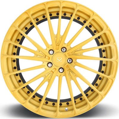 5x114.3 A6061 T6 2pc Custom Alloy Rims Black Rim Barrel cho xe hành khách bánh xe