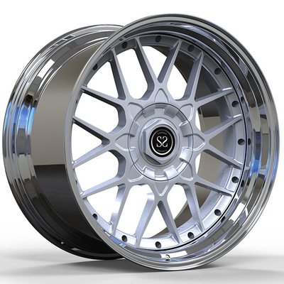 BMW M3 2016 Năm Custom Forged 2-PC Rims 20x9.5 và 20x11 Polished lip+Silver Disc