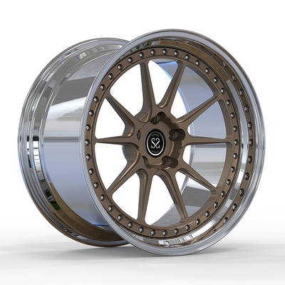 Audi S7 2019 19x8.5 5x112 ET25 Custom 2-PC Forged Rims Tuning Styles Matt Broze Disc và Polished Lip