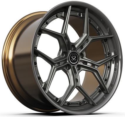 20x9 ET35/20x10 ET40/5x112/66.6 Grey Disc And Satin Bronze Barrel 2-PC Rims Chiếc xe sang trọng bánh xe bánh xe cho xe hơi phổ biến