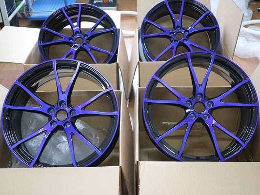 Vành đúc 1 mảnh rèn đen và xanh dương 22x10.5 tùy chỉnh cho Audi RS4