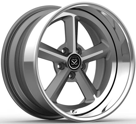 19x10 và 20x14 3 mảnh bánh xe rèn bóng môi và đĩa màu xám cho Corvette c6 z06 năm 2008