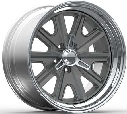 Vành đúc 3 mảnh rèn 18x7.0 và 18x9.5 với vành môi bóng và đĩa màu xám cho Mustang.