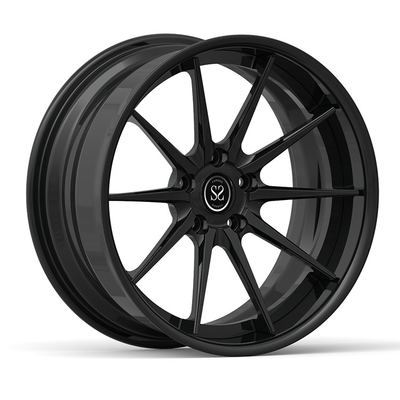 Porsche 997 20 X 10 2 mảnh Bóng lõm Màu đen Vành hợp kim nhôm rèn 5x130
