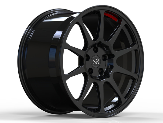 Audi R8 Gloss Black 2 Pieces Red Spoke Bánh xe rèn nhôm 18-22 inch