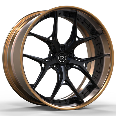 Bánh xe hợp kim 2 mảnh rèn tùy chỉnh Trung tâm Thùng đồng mờ Màu xám 22x11 Vành RS6