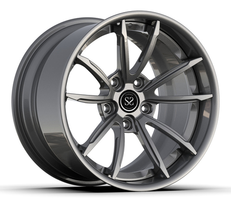 Bánh xe hợp kim rèn 2 mảnh Màu xám bóng 18x9 18x12 18 inch so le 996 Turbo Rims