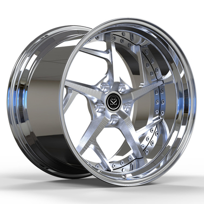Lớp phủ chải mặt Nói đến Bánh xe Chrome 2 mảnh 18x7 19x12 Vành Mustang hợp kim so le