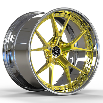 Phù hợp với Ford Charge 5x115 2-PC 6061-T6 Vành nhôm Ba Lan + Đĩa vàng 19 và 20 inch