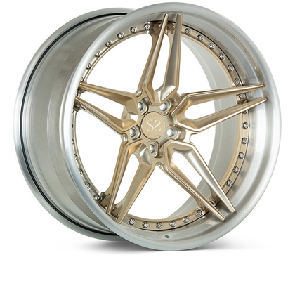 Bánh xe phong cách Vossen 3 mảnh rèn 24 inch Màu đen bóng cho vành xe sang trọng